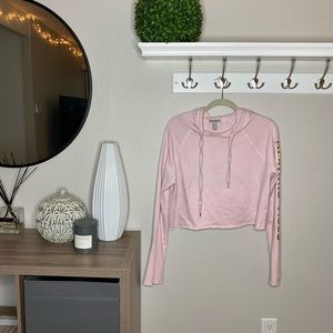 Pink Cropped Hoodie